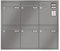 RENZ/Eckrahmen / 5er Unterputz-Briefkastenanlage Einbau-Briefkasten mit Sprechfeld/RAL-Farbe 9007 Volumen 8 L/Dein-Briefkasten.de