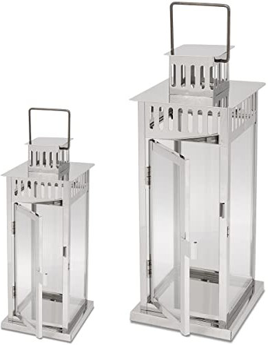 SEVICO Laterne XXL Set 2 Gartenlaterne Metall Windlicht Laternen Deko Kerzenhalter Kerzenleuchter Kerzenständerr für Outdoor Wohnzimmer Garten Balkon Innen Indoor