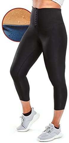 Sweat Shaper Cinch Leggings High Waist Compression Slimming Cinch Sauna Leggings Bauchkontrolle Body Sculpting Yoga Pants, schwarz, Small