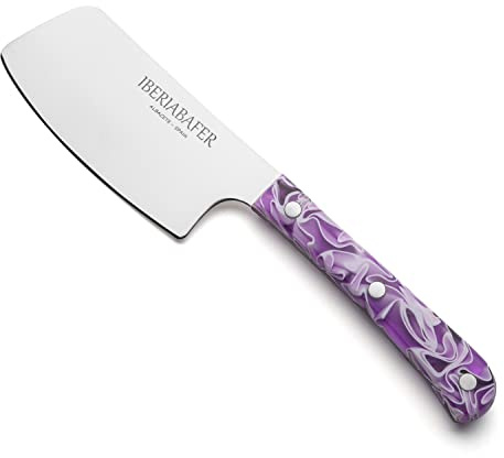 Iberiabafer La Manche-serien premium bordskniv kotletter handgjord för grillar, grillar, gurkiga griskött, nötkött, tillverkad i Albacete (lila)