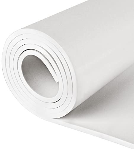 Rouleau de caoutchouc mousse néoprène avec adhésif (30,5 x 152,4 x 0,6 cm, blanc)