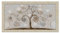 Lupia - Quadro Moderno con Cornice GIOVY Bianca Oro, Tree Mix, Stampa su Pannello in Legno con Glitter, Adatto per Soggiorno, Camera da Letto, Cucina, Ufficio, 60x110 cm, Tema Albero della Vita