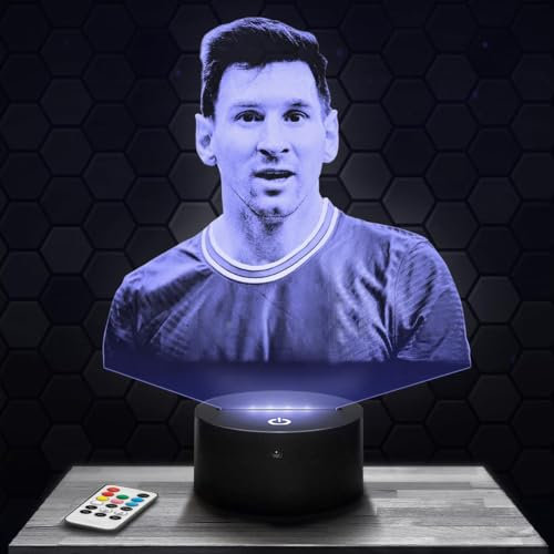 Nachttischlampe - Touch-Nachtlicht - L. Messi 3D-LED-Lampe Illusion, Geschenkidee Weihnachten Geburtstag Junge und Mädchen Nachttischlampe Kinder- oder Erwachsenenzimmer
