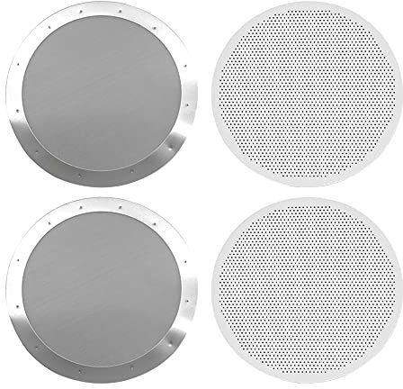 Gativs Filtres à Café Réutilisables 4 Pièces Filtres à Café en Métal de Disque Fine et Ultra-Fine Filtre à Café en Disque Réutilisables en Acier Inoxydable Micro-Filtres Lavables en Acier Inoxydable