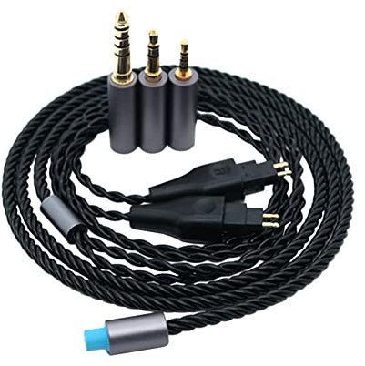 Janjunsi Cavo Audio di Aggiornamento Cavo Sostitutivo Compatibile con Sennheiser HD580/HD650/HD660/HD600S/HD414/HD25 Cuffie - Spina 3 in 1 con Connettore da 2.5mm/3.5mm/4.4mm