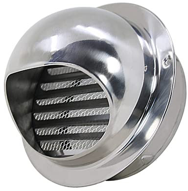 Schornsteinaufsatz aus Edelstahl 304,Schornsteinhaube mit Vogelschutz,Außenwand Dunstabzugshaube Wetterschutzgitter Luftungsaufsatz,Abgasrohr Regenhaube Kaminaufsatz (130mm/5.1in)