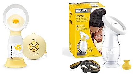Medela Extractor de leche eléctrico individual Swing Flex + Medela recolector de leche materna para madres lactantes, la copa de leche materna de silicona