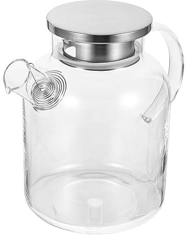 BESTonZON Glass Kettle Cold Water jug Glass Water Cold Water Kettle Zero Water Filter Pitcher Water Filter Pitcher Water Pitcher containers with lids Water Decanter Drinks Necessity