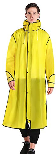 KKvoPiQ Thermojacke Herren Winter Schutzjacke für Herren und Bergsteigen Angeln Transparenter Reißverschluss Verdickter Selbstregenmantel Herren Stylisch (Yellow, XXXL)