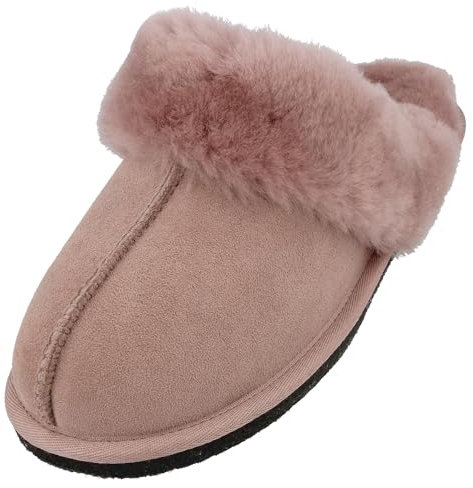 HAFLINGER Lammfell Hausschuhe North Star Filzpantoffel Rosa (Rosenholz 83), Gr 42