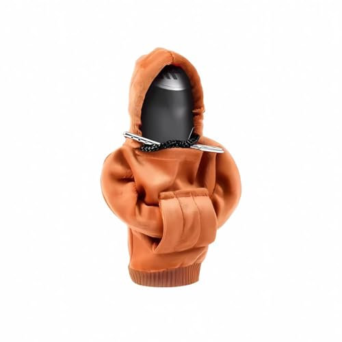 König Design Schalthebel Schaltknauf Hoodie, Auto, Schaltknauf Abdeckung, Kleiner Hoodie für Gangschaltung, Lustige Hoodies Auto Schalthebel Innenraum Dekoration (Orange)