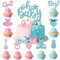 ALEGRE Boy or Girl Tortendeko Babyparty,30 Stück Oh Baby Cake Topper Gender Reveal Party Deko,Blau Rosa Glitzer Cupcake Topper,Oh Baby Kuchendeko für Jungen Mädchen Baby Shower Taufe