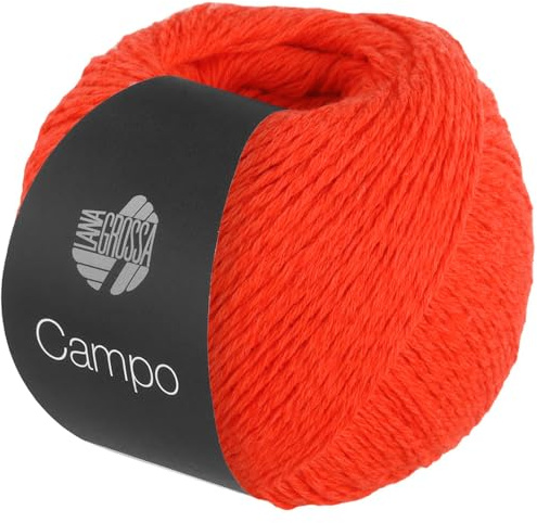 LANA GROSSA Campo | Feines, mehrfach verzwirntes Baumwoll-Mischgarn mit Struktur | Handstrickgarn aus 65% Baumwolle & 25% Viskose & 10% Leinen | 50g Wolle zum Stricken & Häkeln | 165m Garn FB 16