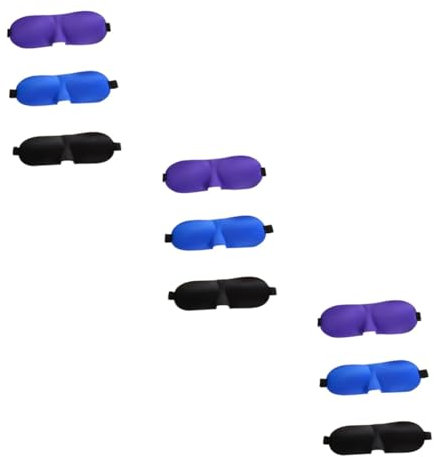 minkissy 9 Stück Nacht-Augenmaske, Augenabdeckung, Schlafmaske, Schlafmaske, Gesichtsmaske, 3D