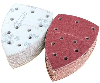 Wanmutrun Mouse Carta Vetrata 100 pezzi 11 Fori 105x152mm 80 Grana Usato per la Rettifica di Carta Vetrata Triangolare su Smerigliatrici Triangolari