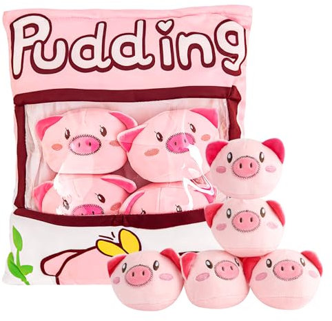 Schwein Plüsch Kissen, Snack Kissen, Pudding Kissen Abnehmbare Schwein-Puppen-kreative Spielzeug, Niedliche Dekoration Geschenk für Jugendliche, Mädchen, Kinder (8 Schwein-Puppe)