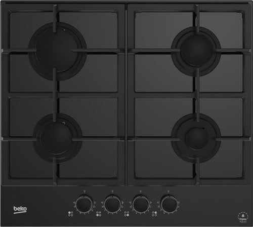 Beko HILG64325SDX- Piano cottura, gas, 4 fuochi, 60x52 cm, nero