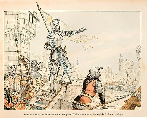 PSVDCTOO Vintage Wanddeko Bilder Bilder Wandgemälde Abbildung aus dem Buch Joan of Arc von Paul De Semant Poster Wandbild Deko für Zimmer 60x90cm