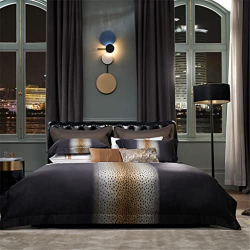 Weiches 4-teiliges Bettwäsche-Set, garngefärbt, Bettbezug, Bettlaken, Kissenbezüge, Queen-Size, Kingsize-Bett (Doppelbett-Größe: Queen-Size-Bett)