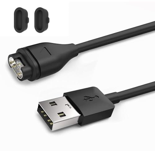PH26Ⓡ Câble de charge + 2 Bouchons Anti-poussière compatibles avec GARMIN Fenix 6 6S 6X Pro,5 5S 5X Plus,7 7S 7X,Forerunner 935 945 745 45 45S 245,Approach S10 S40 S60,Vivoactive 3 4 4S,Vivomove 3 etc