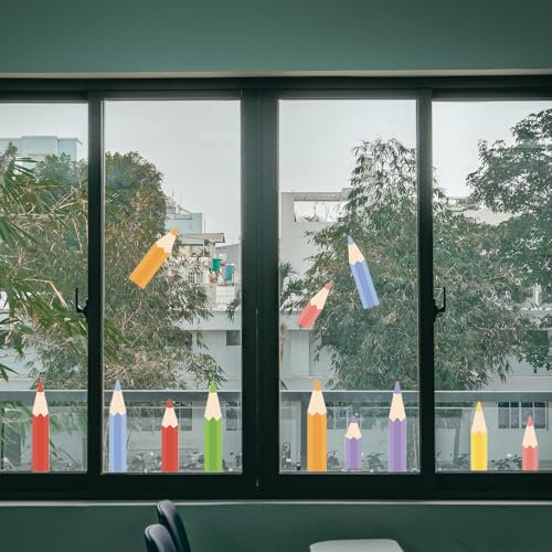 Lsydgn Vinilos Para Cristales Pegatinas Pared Decorativas Vinilo Para Ventana De Lápiz De Aula Pegatinas Para Pared Pegatinas Decorativas Adecuado Para Aulas, Guarderías, Habitaciones Infantiles