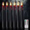 Halloween Deko LED Stabkerzen mit Timerfunktion Echtwachskerzen,Led Kerzen mit Fernbedienung Flackernde Flamme,Elektrische Kerzen Flammlose für Weihnachtsdeko,Hochzeit Party Tisch Dekoration (Schwarz)