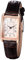 JewelryWe Damenuhr Leder Rechteckige Uhr: Vintage Analog Quarz Armbanduhr Damen Braun PU Lederarmband Kleine Uhr mit Römischen Ziffern Zifferblatt & Rosegold Rechteck Gehäuse