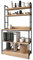 Estantería alacena de cocina de estilo industrial con 4 estantes melamina color roble Safir. Estructura metálica negra. (Alto 161 / Ancho 101 / Fondo 18-36) cm.