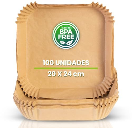 ENVOLME - Paper Freidora de Aire - Papel Air Fryer Cuadrado - Papel Horno 20-24cm - Maxima Calidad