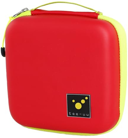 tee-uu AMPUSAFE XL | Ampullarium |rot | formstabil mit 42 Steckplätzen | mittelgroß: 16 x 5,5 x 16 cm| Ampullen auf zwei Ebenen mit Polsterung | aus stossfestem EVA Hartschaum | Reißverschluss