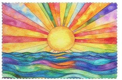 Platzsets mit Sonnenlicht, UV-Schwarzlicht, reagierende Tischsets, Regenbogen-Sonnen-Tischsets für Esstisch, saisonale Heimdekoration, 30,5 x 45,7 cm, 6 Stück
