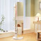 Miroir de Sol sur Toute la Longueur, Miroir a Poser au Sol Pivotant À 360°, Miroirs en Pied avec Porte-Manteau, en Bois, pour Salon, Chambre à Coucher (Blanche)
