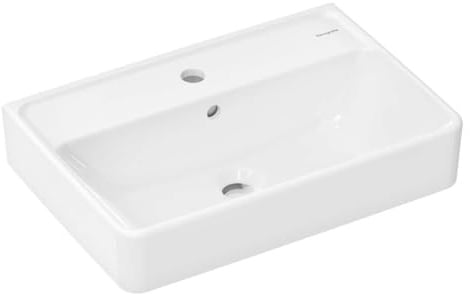 hansgrohe Xanuia Q Waschtisch Compact, 1 Hahnloch, mit Überlauf, 550x370mm, weiß, 60209450