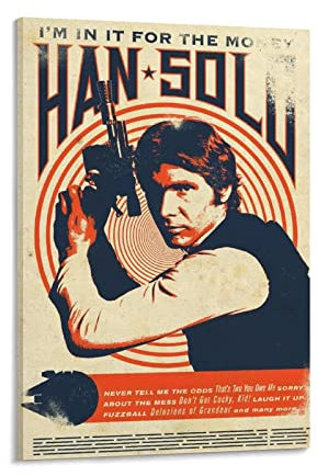 BBSYDH Leinwand Bilder 30 * 50cm Senza Cornice Han Solo Poster Arredamento Casa Decorativo Soggiorno Camera da letto