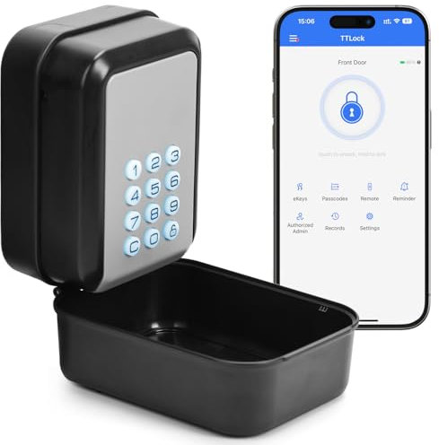 Boîte À Clés Intelligente Grand Format Avec Verrou - Contrôle Via l'Application TTLock, Déverrouillage Par Bluetooth Et Code Secret - Boîte À Clés Murale Pour Airbnb, Agents Immobiliers Et Bureaux
