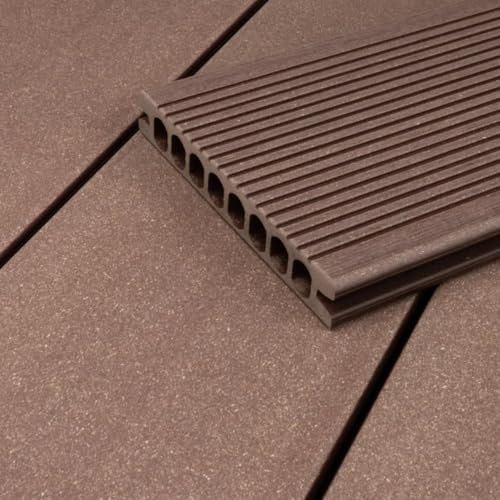 HORI WPC Terrassendiele Rot-braun | Terrassenplatten | beidseitig verwendbar | Terrassenboden | Dielen | WPC Holzfliesen | Terrasse Garten Balkon | Dielenlänge: 4000