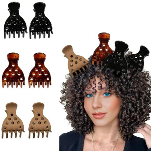 BelleVive Lot de 6 pinces volumineuses pour cheveux bouclés, pinces épais pour boucles rebondissantes, pinces sans marques de plis