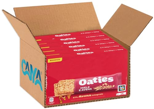 Barrette Croccanti Oaties di Avena Integrale con Miele, Confezione Rossa, 160g [BOX con 6 Confezioni]