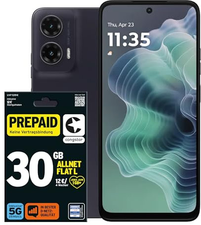 congstar Prepaid Bundle Prepaid L mit Motorola Moto G35 5G 128GB, schwarz