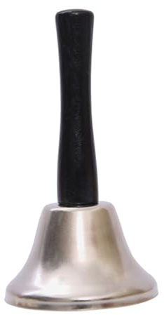 Malloy Gold Steel Hand Bell Loud Call Bell Alarm, Family Loves, Musical Hand Bells, Cow Bells with Stick Grip-B