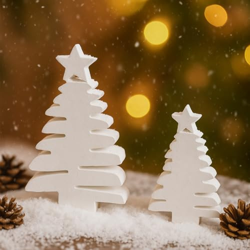 Silikonform Weihnachten, Silikonformen Gießformen Weihnachtsbaum, Silikon Gießform Kerzenform Tannenbaum, Giessformen Gipsformen Zum Gießen für DIY Handwerk Kerze Seife (C)
