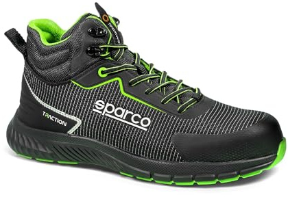 Sparco Traction-H Naoki Sicherheitsschuhe für Herren S3S ESD HRO hoch. Wasserabweisend, metallfrei, Zehenkappe aus Glasfaser, gepolstert. EU 42