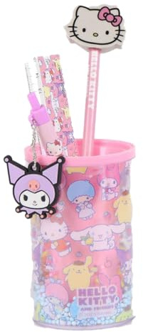 Set de Papeterie Hello Kitty avec Pot à Crayons Scolaire | Kit Complet avec Accessoires pour Filles