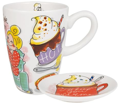 Blond Amsterdam 2-tlg. Set Hot Chocolate Season, 500ml | Keramik, Even Bijkletsen Kollektion, 2-teilig, Mikrowellengeeignet, Handwäsche empfohlen
