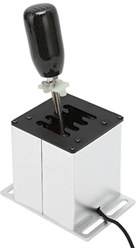 Naroote Präziser USB-Simulator-Schalthebel mit Carbonfaser-Griff für – Robuster und Langlebiger Rennspiel-H-Schalthebel für PC – Anwendbar für DiRT 2.0 4, Projektautos – Aluminiumlegierungsmaterial
