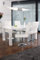 SalesFever Essgruppe Tisch 160x90cm weiß mit 4 Stühlen Lio aus Kunstleder Luke schwarz