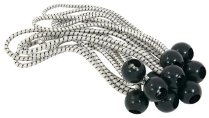 Neilsen CT3181 10pc Bungee Cord Pack 200mm Ball End Bungee Cords with Black Plastic Balls
