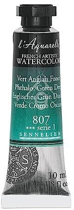 Sennelier l'Aquarelle Watercolor Tubes 10ml - Phthalo, Green Deep 10ml Tube by Sennelier
