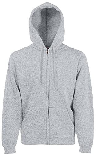 Fruit of the Loom Herren Zip Front Premium Kapuzenjacke, Grau Meliert, XL
