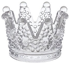 Mega Crafts Krone Glaswaren Halter Teelicht Votivkerze, Transparent, 12 Stück